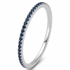 0.16 ct žiedas su mėlynais safyrais balto aukso