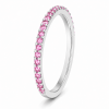 0.18 ct auksinis žiedas su rožiniais safyrais balto aukso žiedas juostelė