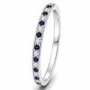 0.19 ct žiedas su safyrais ir deimantais balto aukso