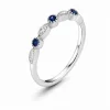 0.30 ct žiedas su safyrais ir deimantais balto aukso