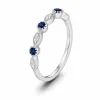 0.30 ct žiedas su safyrais ir deimantais baltas auksas
