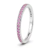 0.33 ct auksinis žiedas su rožiniais safyrais balto aukso