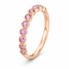 0.38 ct auksinis žiedas su rožiniais safyrais raudono aukso