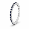 0.42 ct žiedas su mėlynais safyrais baltas auksas