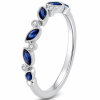 0.55 ct žiedas su safyrais ir deimantais balto aukso