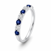 0.88 ct žiedas su safyrais ir deimantais balto aukso