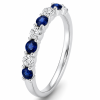 0.88 ct žiedas su safyrais ir deimantais balto aukso