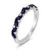 1.15 ct žiedas su safyrais ir deimantais balto aukso