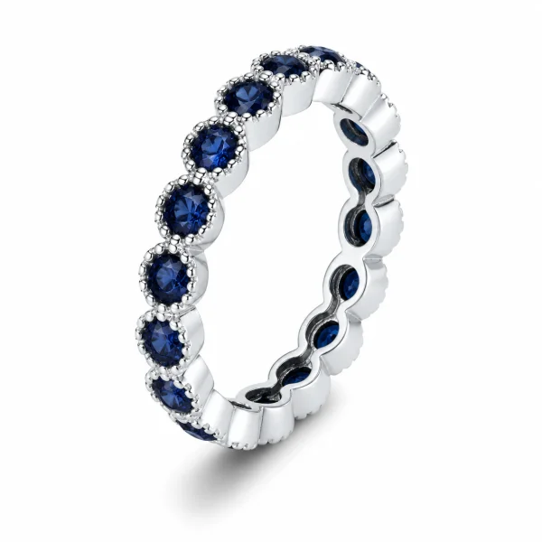 1.70 ct žiedas su mėlynais safyrais baltas auksas