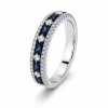 1.88 ct žiedas su safyrais ir deimantais baltas auksas