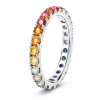 1.99 ct auksinis žiedas su spalvotais safyrais balto aukso