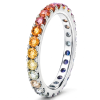 1.99 ct auksinis žiedas su spalvotais safyrais balto aukso