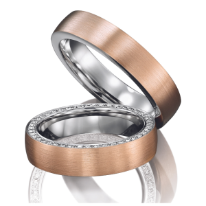 Vokiškas vestuvinis žiedas su deimantais - DIAMONDS II (0,44 ct)