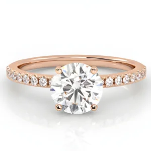 Modernus sužadėtuvių žiedas su 0,44 ct užaugintais deimantais