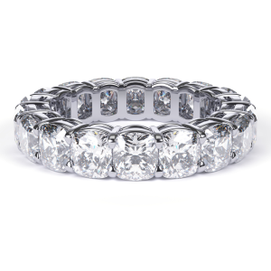 6.40 ct auksinis žiedas su Cushion Lab Grown deimantais