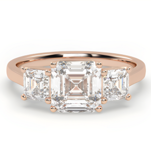 Žiedas su 2,47 ct Asscher Lab Grown deimantais (užaugintais deimantais)