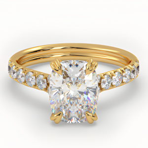 Žiedas su 3.49 ct Cushion Lab Grown deimantais (užaugintais deimantais)