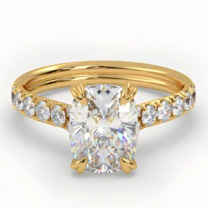 Кольцо с 3.49 ct лабораторными бриллиантами огранки «Кушон» (выращенными бриллиантами)