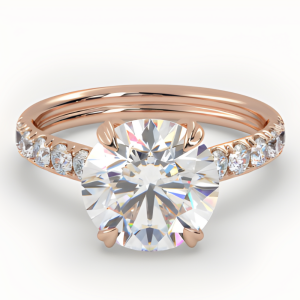 Žiedas su 3.00 ct Round Lab Grown deimantu (užaugintu deimantu)