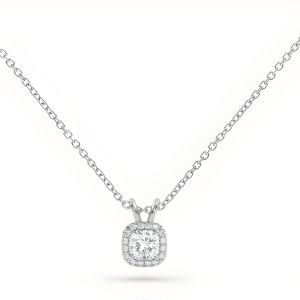 Auksinė grandinėlė ir prabangus pakabukas su 1.00 ct Cushion Lab Grown Deimantais (užauginti deimantai)