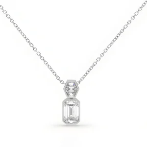 Auksinė grandinėlė ir pakabukas su 2.20 ct Emerald Lab Grown Deimantais (užaugintais deimantais)