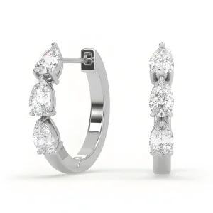 Auksiniai auskarai su 0.58 ct Lašo formos Lab Grown Diamonds (užaugintais deimantais)