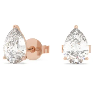 Auksiniai auskarai su 1,00 ct Lašo formos Lab Grown Diamonds (užaugintais deimantais)