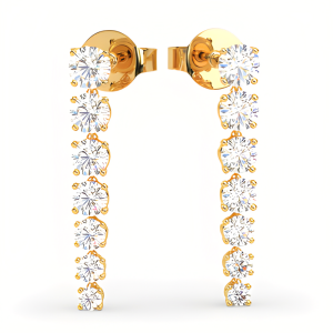 Auksiniai auskarai su 2.08 ct Lab Grown Diamonds (užaugintais deimantais)