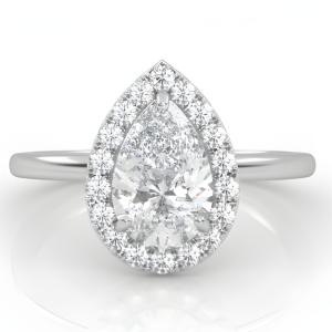 Žiedas su 1.18 ct Lašo formos Lab Grown deimantu (užaugintais deimantais)