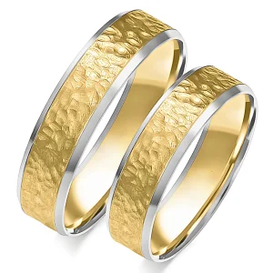 Vestuvinių žiedų gamyba – 5.50 mm modernus su smėlio raštais (pora)