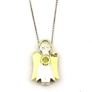 Aukso ir sidabro pakabukas su auksine grandinele “INGRID INŽI” papuošalų kolekcija