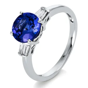 Tanzanitas Blue - auksinis žiedas su tanzanitu ir deimantais (2.17 ct)
