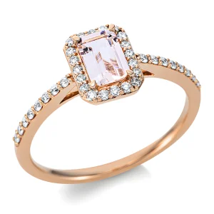 Emerald Morganitas - žiedas su morganitu ir deimantais (2.35 ct)