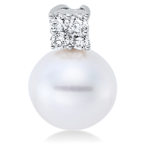 Auksinis pakabukas su jūriniu perlu ir deimantais (South Sea, 11.5 mm, 0.27 ct)