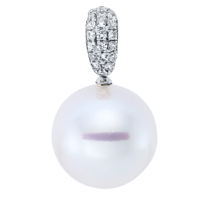 Klasikinis pakabukas su jūriniu perlu ir deimantais (South Sea, 11.5 mm, 0.25 ct)
