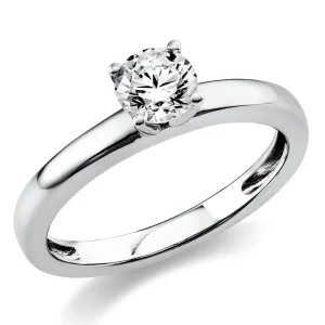Sužadėtuvių žiedas iš platinos su 0,50 karato deimantu – Elegancija