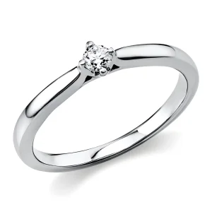 Sužadėtuvių žiedas su 0.10 karato deimantu – Deimantinis