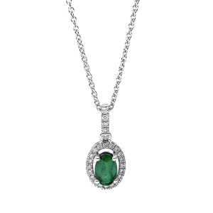 Auksinė grandinėlė su smaragdu ir deimantais (0.54 ct)