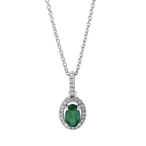 Auksinė grandinėlė su smaragdu ir deimantais (0.54 ct)