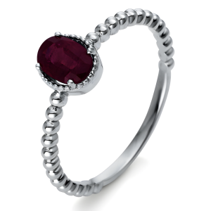 Natūralus Rubinas - balto aukso žiedas su rubinu (0.81 ct)