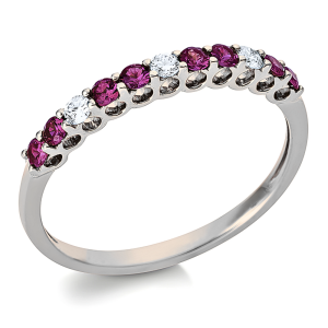 Rubinai - žiedas su rubinais ir deimantais (0.42 ct)