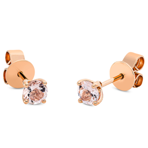 Morganitai - auksiniai auskarai vinukai su morganitais (0.45 ct)