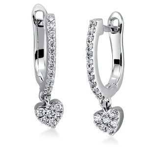 Auskarai su deimantais - Deimantai širdelės (0.17 ct)