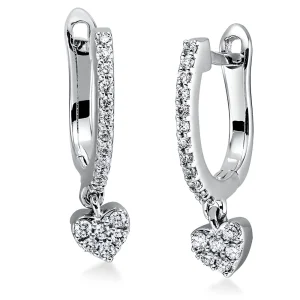 Auskarai su deimantais - Deimantai širdelės (0.17 ct)