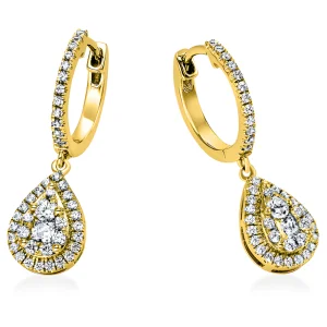 Auskarai su deimantais - Deimantas lašas (0.48 ct)