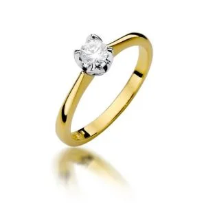 Golden Anemone – Classic engagement ring with a diamond