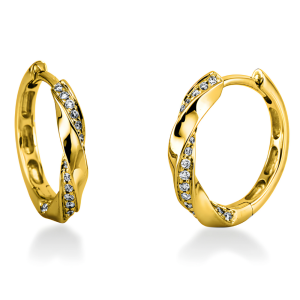 Auskarai rinkutės su deimantais - Deimantai (0.19 ct)