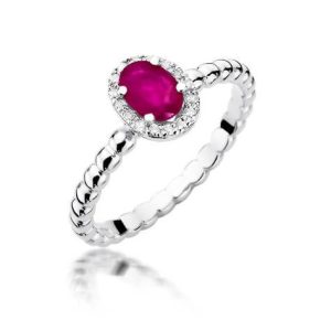 Rubino prabanga – Žiedas su rubinu ir deimantais, išskirtinis dizainas