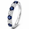 2.02 ct žiedas su safyrais ir deimantais balto aukso