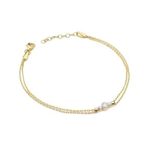 Auksinis Deimanto Trio – geltono aukso apyrankė su deimantais